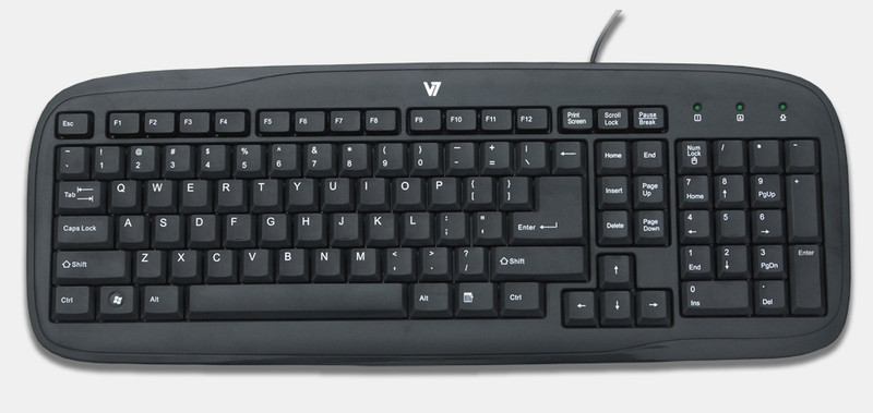 V7 Standard Keyboard USB Black keyboard