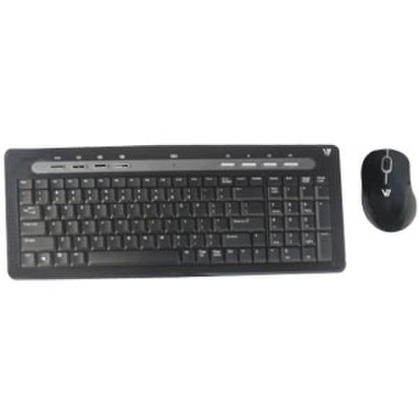 V7 Wireless Keyboard & Mouse Беспроводной RF Черный клавиатура