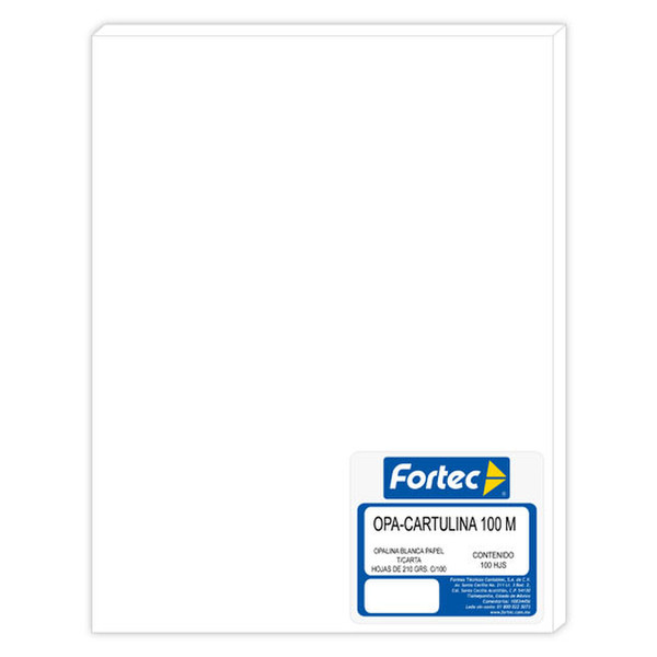 Fortec OPA-CARTULINA-100 Letter (215.9×279.4 mm) Белый бумага для печати
