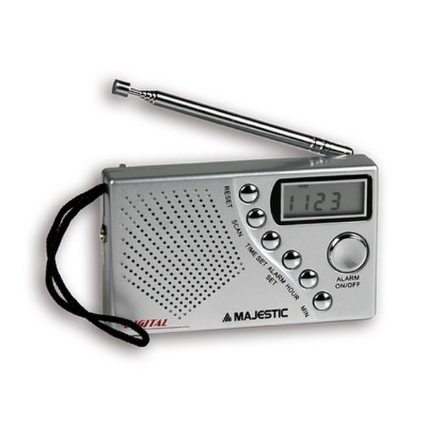 New Majestic RTD-0453S Портативный Цифровой Cеребряный радиоприемник