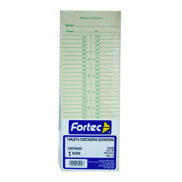 Fortec TCQ-01 accounting form/book