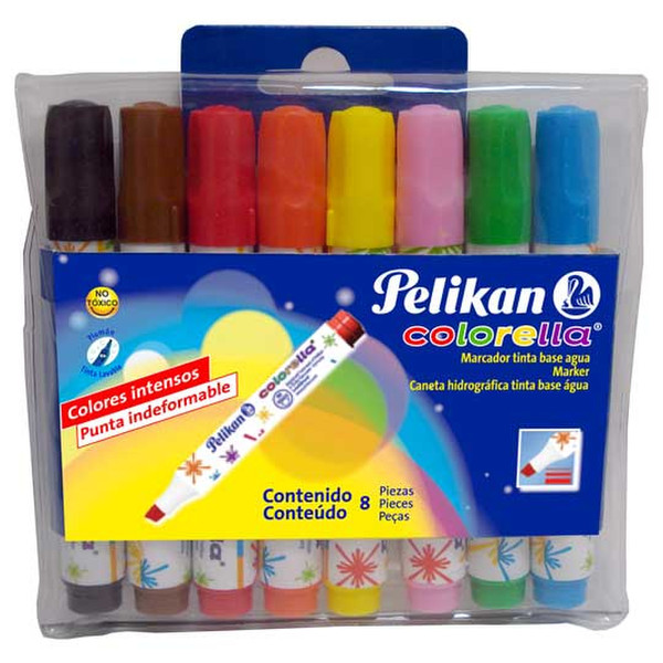 Pelikan 30111800 Черный, Синий, Коричневый, Зеленый, Оранжевый, Розовый, Красный, Желтый 8шт маркер