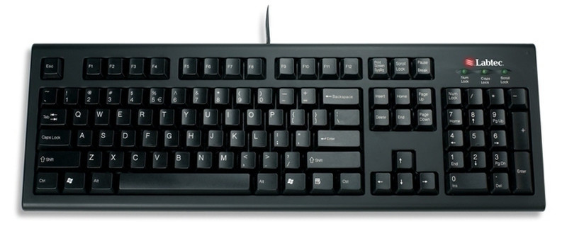 Labtec Standard Keyboard Plus, PT PS/2 Black keyboard