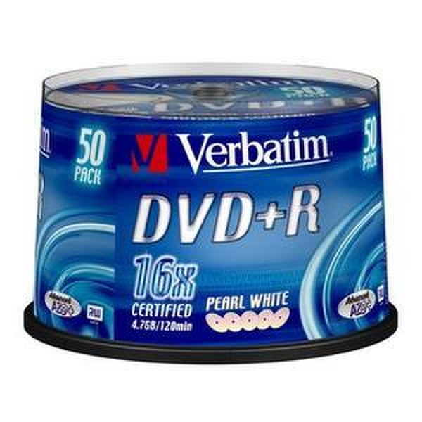 Verbatim DVD+R Pearl White 50 Pack 4.7GB DVD+R 50pc(s)