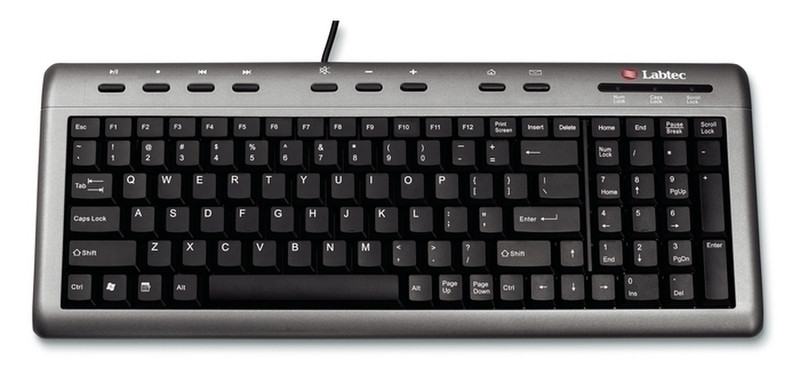 Labtec Ultra-Flat Keyboard, PT USB+PS/2 Tastatur
