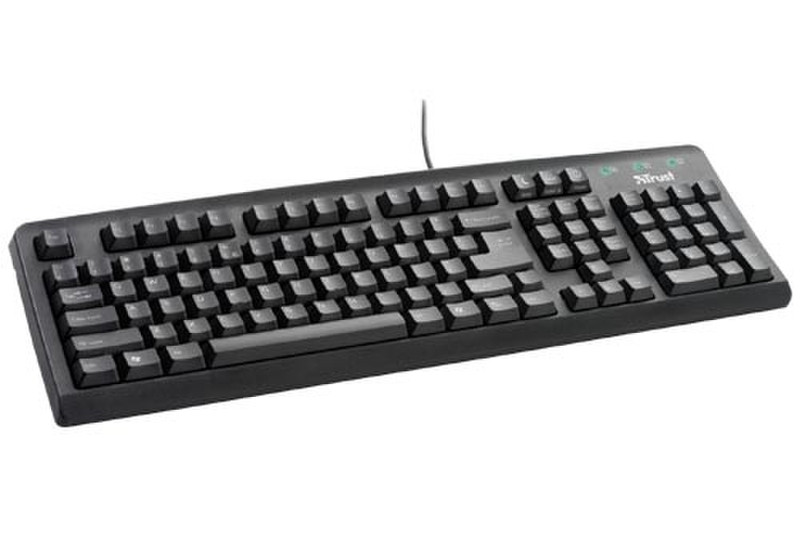 Trust Keyboard KB-1120 ES PS/2 QWERTY Черный клавиатура