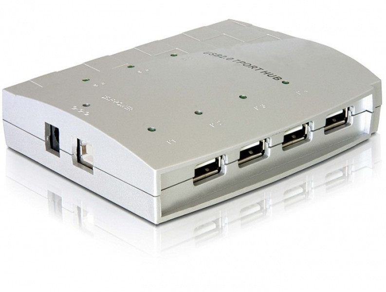 DeLOCK 7-port USB 2.0 Hub 480Мбит/с Белый хаб-разветвитель