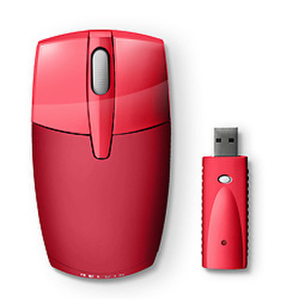 Belkin Wireless Travel Mouse, Jetset Red Беспроводной RF Оптический Красный компьютерная мышь