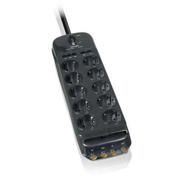 Philips Surge protector SPN8040 Home entertainment 10 outlets 10AC outlet(s) 3m Black surge protector