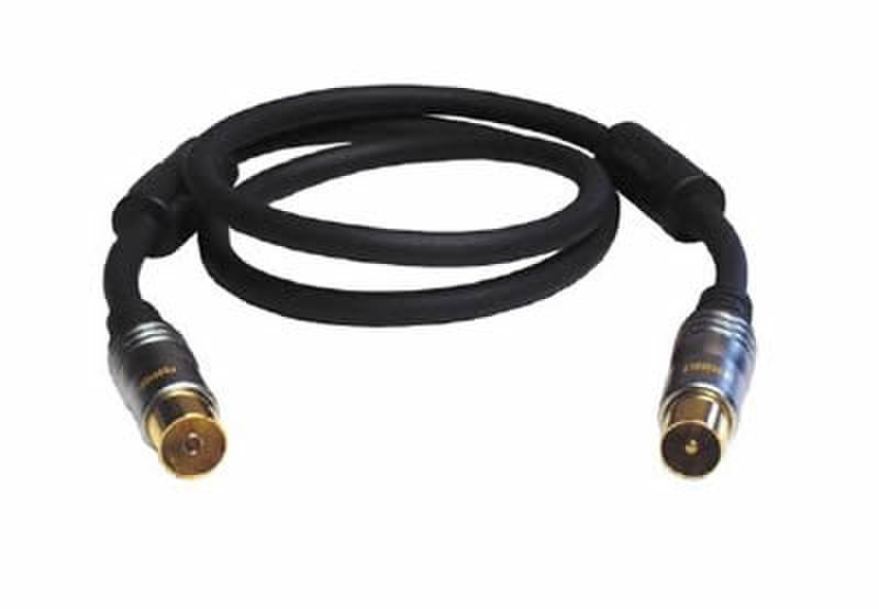 Profigold Coaxial (M/F) cable, 2m 2m Schwarz Koaxialkabel
