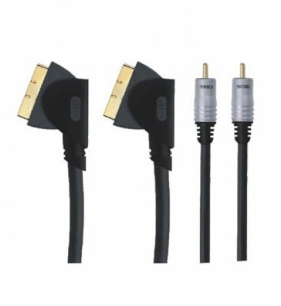 Profigold Set SCART (M) - SCART (M) + CINCH (M) - CINCH (M), digital coaxial cables 1.5m SCART (21-pin) Black