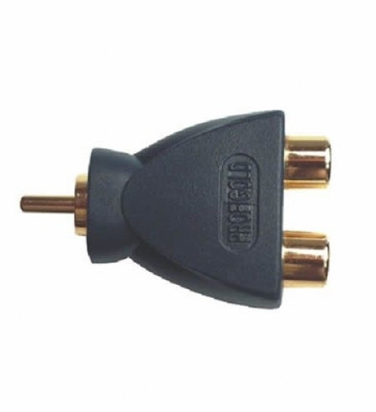 Profigold Adapter CINCH (M) - 2x CINCH (F) CINCH (M) 2x CINCH (F) Grey cable interface/gender adapter