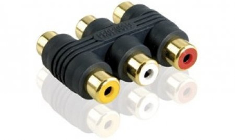 Profigold Adapter 3x CINCH (F/F) 3x CINCH 3x CINCH Black cable interface/gender adapter
