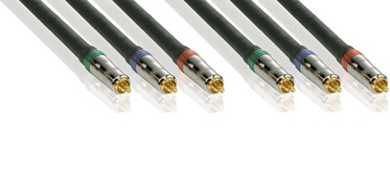 Profigold 3x CINCH (M) - 3x CINCH (M), RGB, Oxypure cable, 1.5m 1.5m Black component (YPbPr) video cable