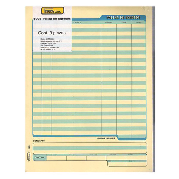 Printaform B1005 accounting form/book