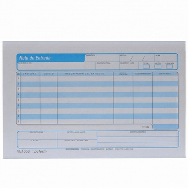 IRASAFORTEC NE-1053 Buchhaltungsformular & -Buch