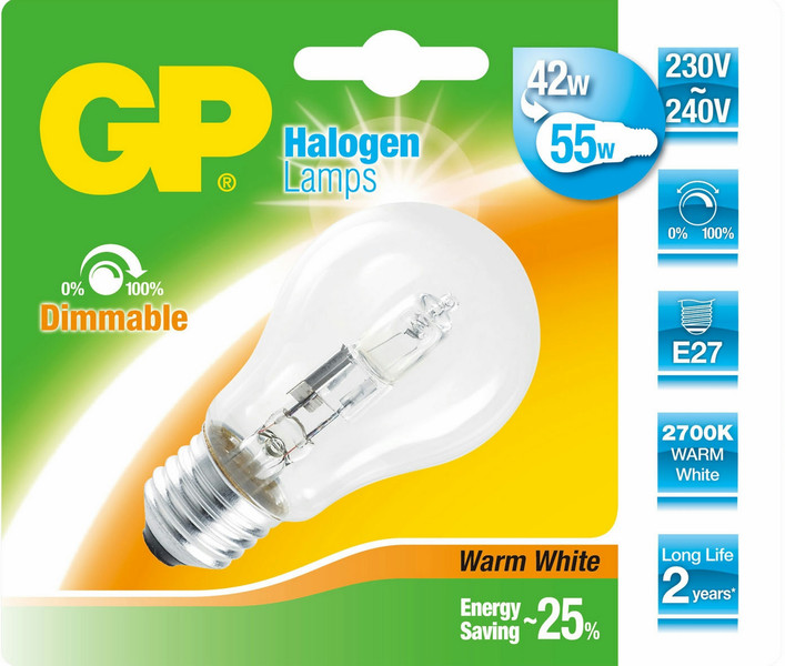 GP Lighting 046578-HLME1 46Вт E27 D Теплый белый галогенная лампа