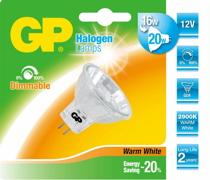 GP Lighting 056447-HLME1 16Вт GU4 B Теплый белый галогенная лампа