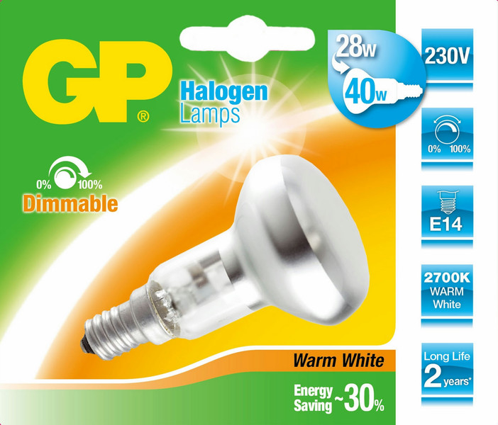 GP Lighting 046684-HLME1 28Вт E14 D Теплый белый галогенная лампа