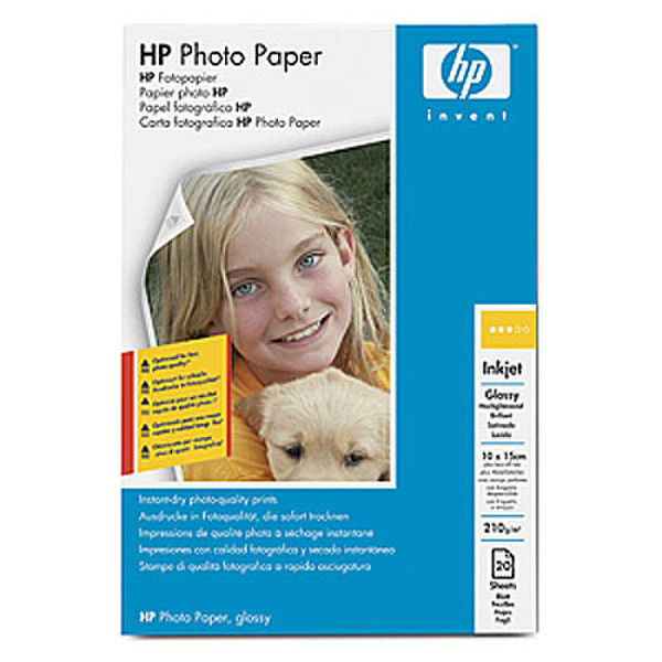 HP Glossy Photo Paper-20 sht/10 x 15 cm plus tab фотобумага