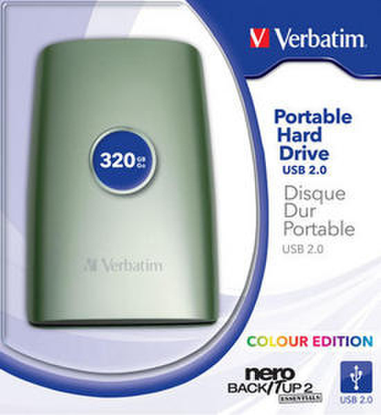 Verbatim 2.5'' Portable HDD USB 2.0 320GB, Green 320GB Black external hard drive