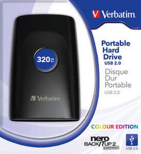 Verbatim 2.5'' Portable HDD USB 2.0 320GB, Black 320GB Schwarz Externe Festplatte