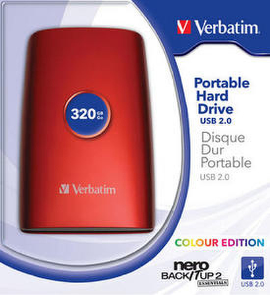 Verbatim 2.5'' Portable HDD USB 2.0 320GB, Red 320GB Black external hard drive