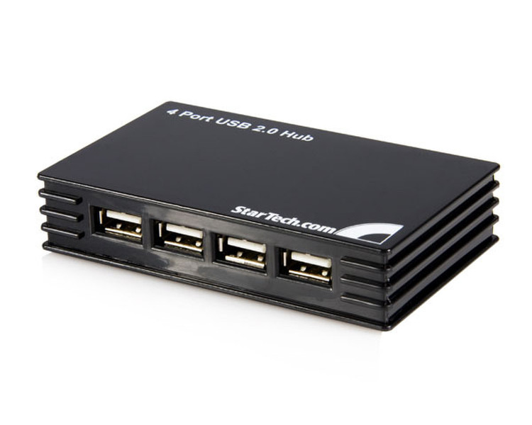 StarTech.com 4 Port USB 2.0 Hub 480Mbit/s Schwarz Schnittstellenhub