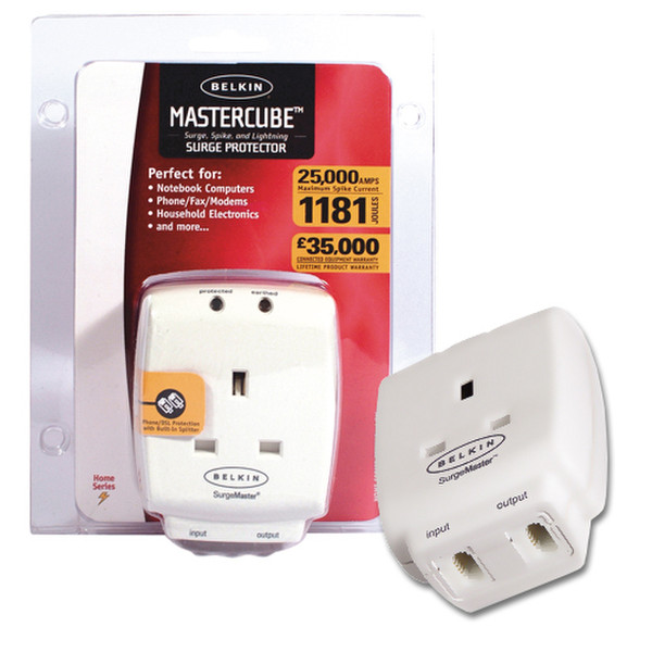 Belkin MasterCube 1AC outlet(s) 250V 1.8m White surge protector