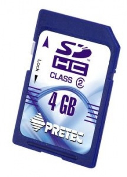 Pretec SDHC SecureDigital Card - 4GB 4GB SDHC memory card