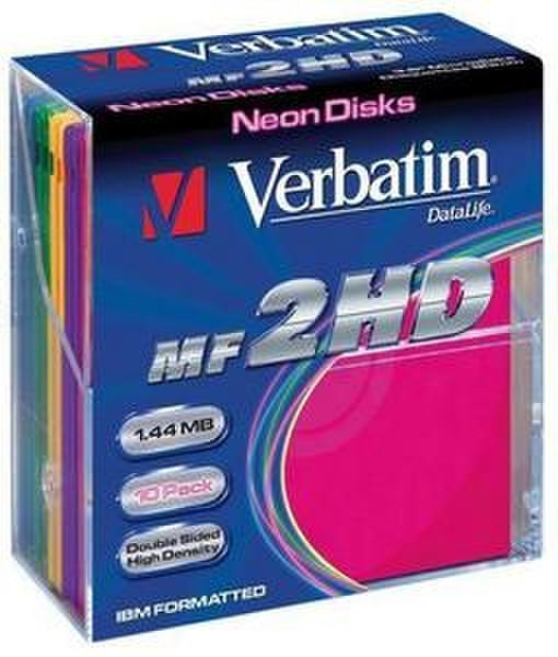 Verbatim MF2-HD DataLife Neons 10pk PB