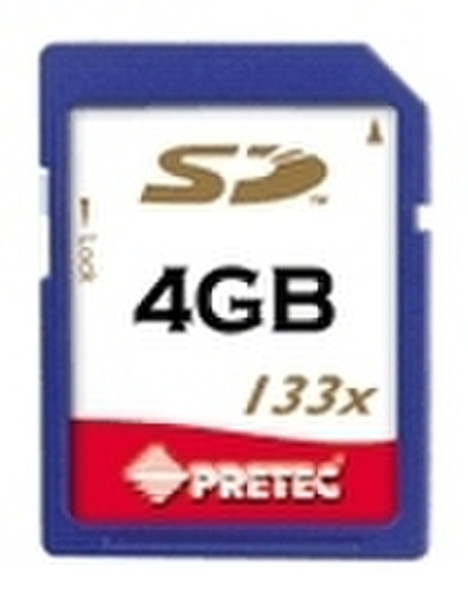 Pretec Cheetah x133 SecureDigital Card - 4GB 4GB SD memory card