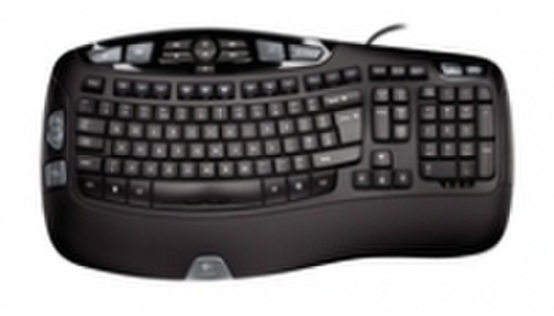 Logitech Wave Keyboard USB Черный клавиатура