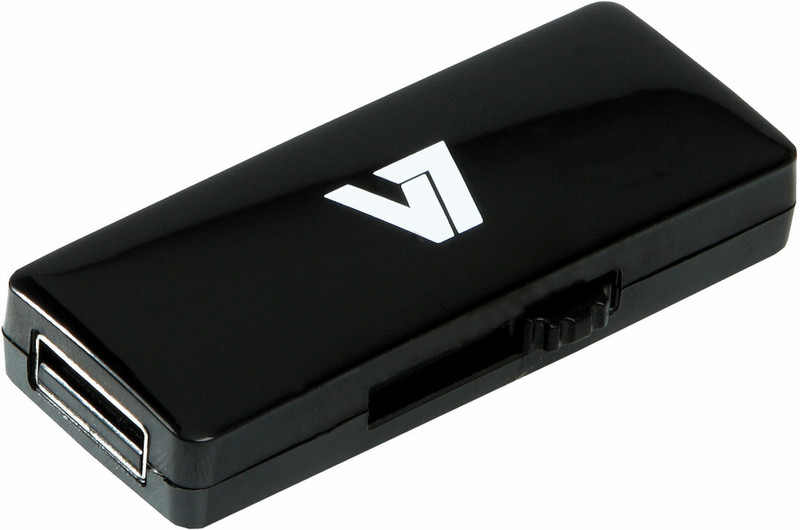 V7 Slide-In USB 2.0 16GB 16ГБ USB 2.0 Черный USB флеш накопитель