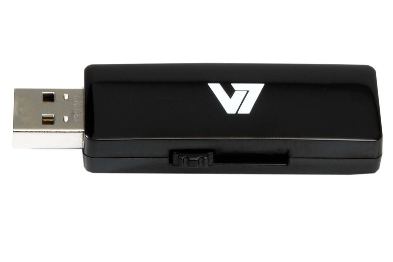 V7 Slide-In USB 2.0 4GB 4ГБ USB 2.0 Черный USB флеш накопитель