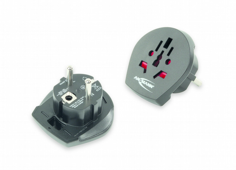 Ansmann 1250-0000 Universal Universal Black power plug adapter