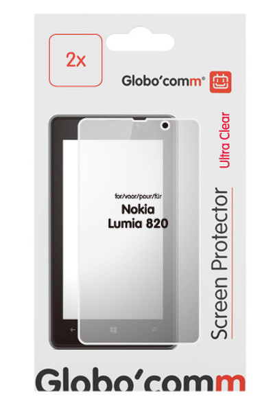 GloboComm G2DUOSPNOK820 Nokia Lumia 820 2pc(s) screen protector