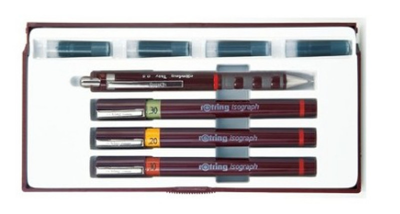 Rotring Isograph 0.2/0.3/0.5 Capped Black 4pc(s)