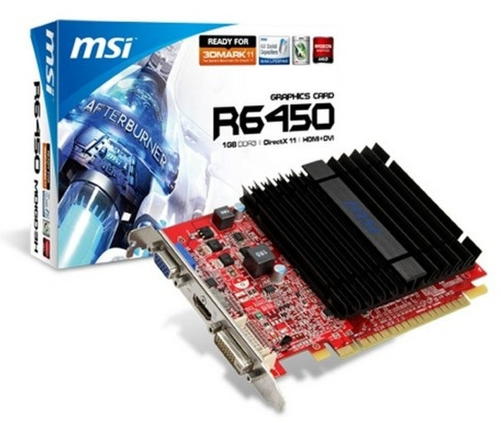 MSI R6450-MD1GD3H Radeon HD6450 1ГБ GDDR3 видеокарта