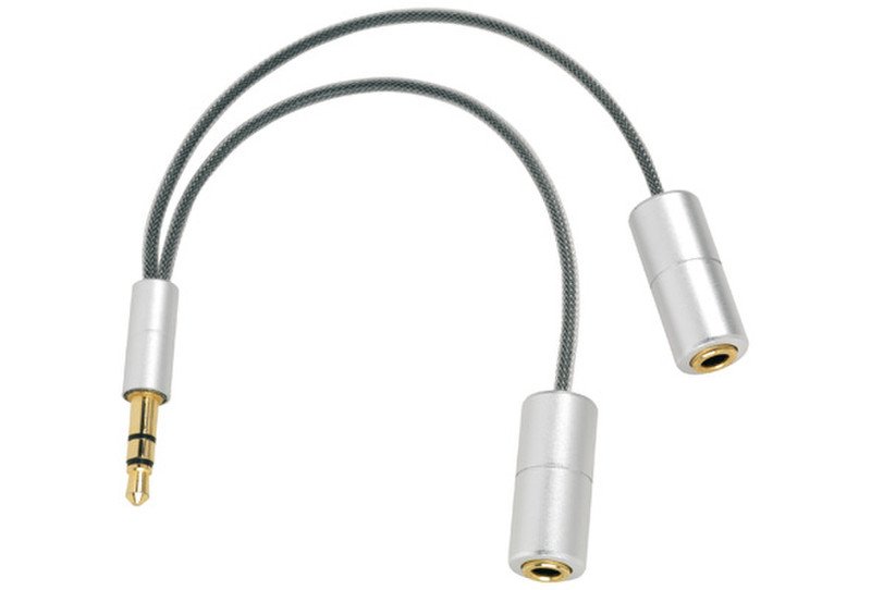 Cellularline DUPAU 3.5mm 2 x 3.5mm Silver audio cable