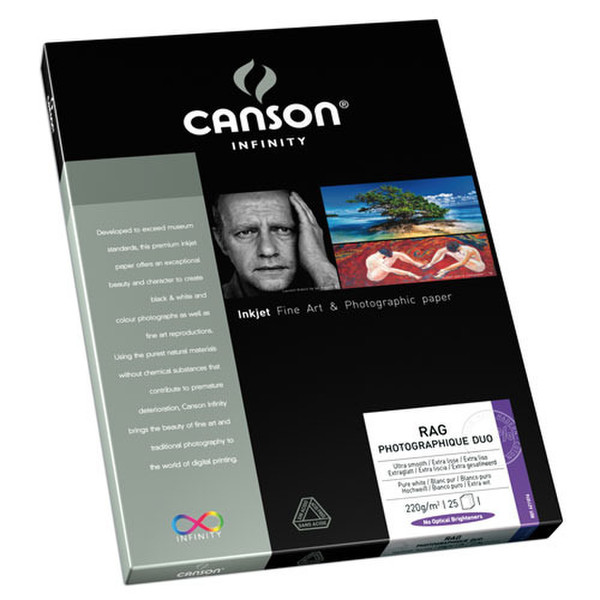 Canson Infinity Rag Photographique Duo 220 A3 White photo paper