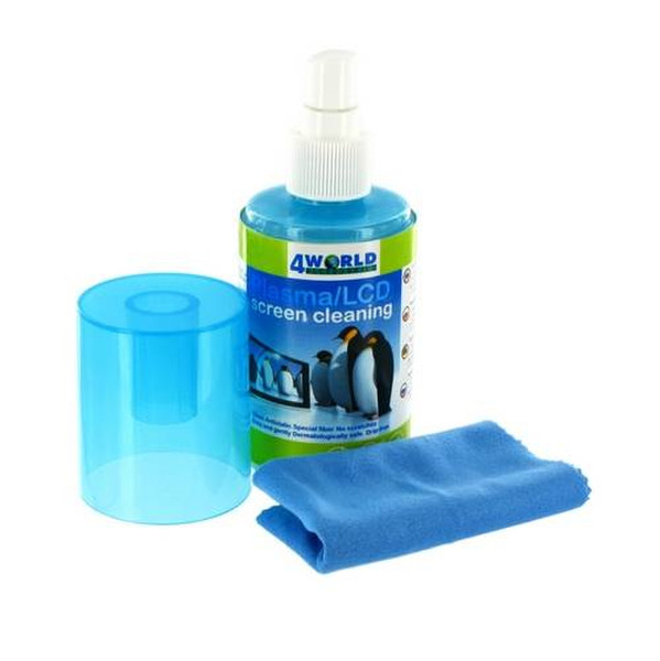 4World 04849 Wet/Dry cloths & Liquid 200ml equipment cleansing kit