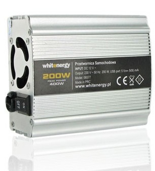 Whitenergy 06578 Для помещений 200Вт Cеребряный адаптер питания / инвертор