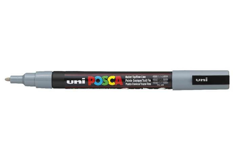 Uni-Ball uni POSCA PC-3M Пулевидный наконечник Серый 1шт маркер