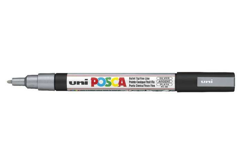 Uni-Ball uni POSCA PC-3M Пулевидный наконечник Cеребряный 1шт маркер