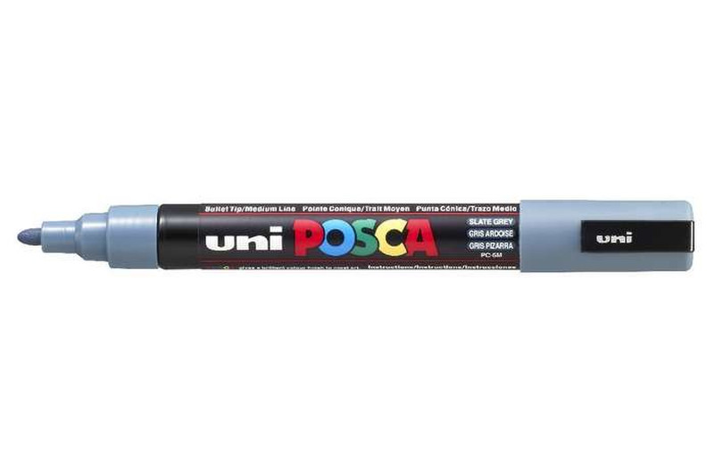 Uni-Ball uni POSCA PC-5M Пулевидный наконечник Серый 1шт маркер