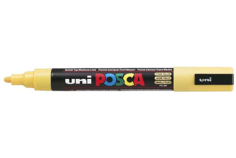 Uni-Ball uni POSCA PC-5M Пулевидный наконечник Желтый 1шт маркер