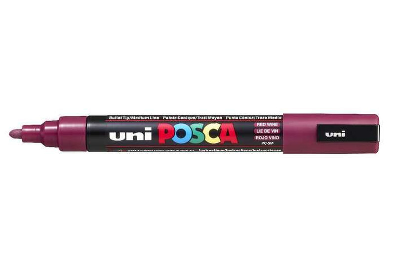 Uni-Ball uni POSCA PC-5M Пулевидный наконечник Красный 1шт маркер