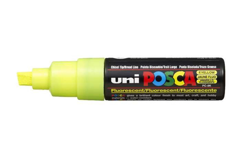 Uni-Ball uni POSCA PC-8K Скошенный наконечник Желтый 1шт маркер