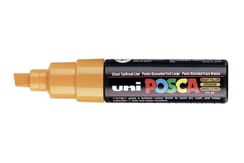 Uni-Ball uni POSCA PC-8K Скошенный наконечник Желтый 1шт маркер